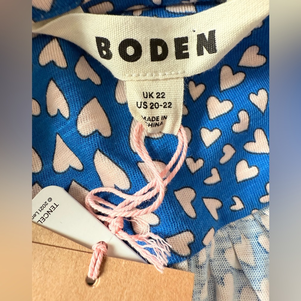 NWT Boden hearts blue cutsie top. US 20-22 - Picture 2 of 7
